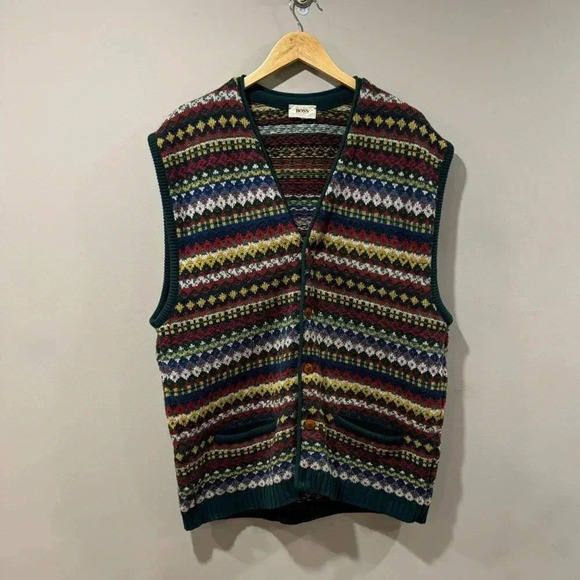 Vtg.  Hugo Boss COOGI Sweater Wool Blend Vest - Picture 1 of 15